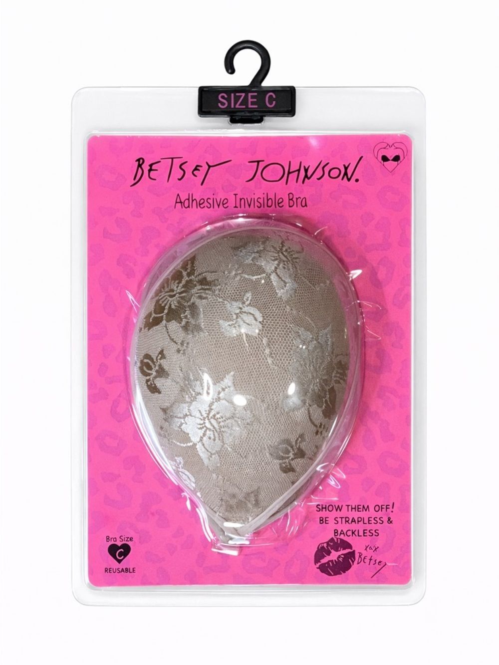 Betsey Johnson Adhesive Bra Nude Lace Women's C Strapless Backless Reusable